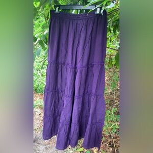 Purple Wide Leg Cotton Pants
